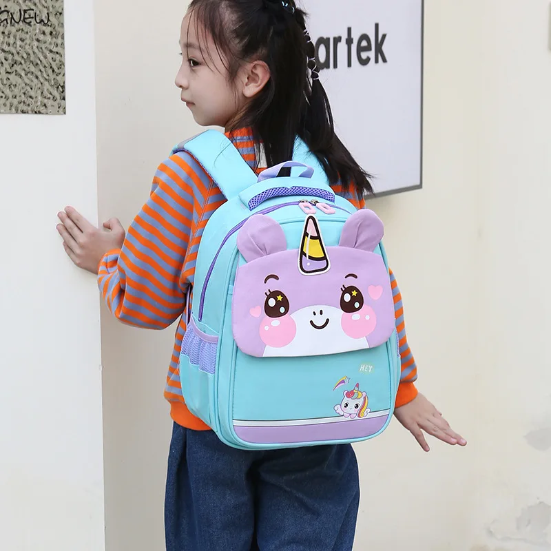 New Kindergarten School Bag Cartoon Fashion Unicorn Backpack Preschool Boys and Girls To Load Reduction Backpacks Large Capacity