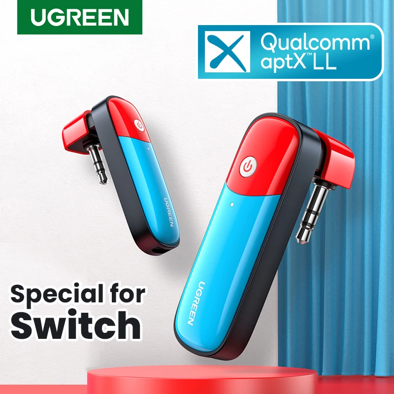 

UGREEN Switch Bluetooth 5.0 Audio 3.5mm Transmitter Adapter for Receiver Nintendo Switch APTX LL Wireless Transmitter