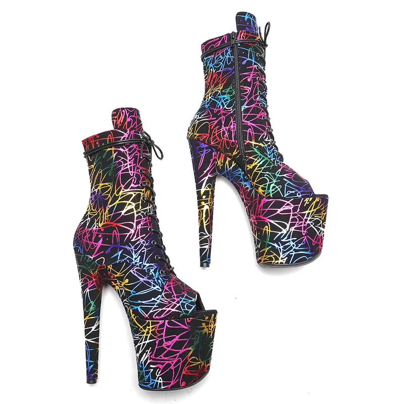 Leecabe  20CM/8inches Pole dancing shoes High Heel Pole Dance boots