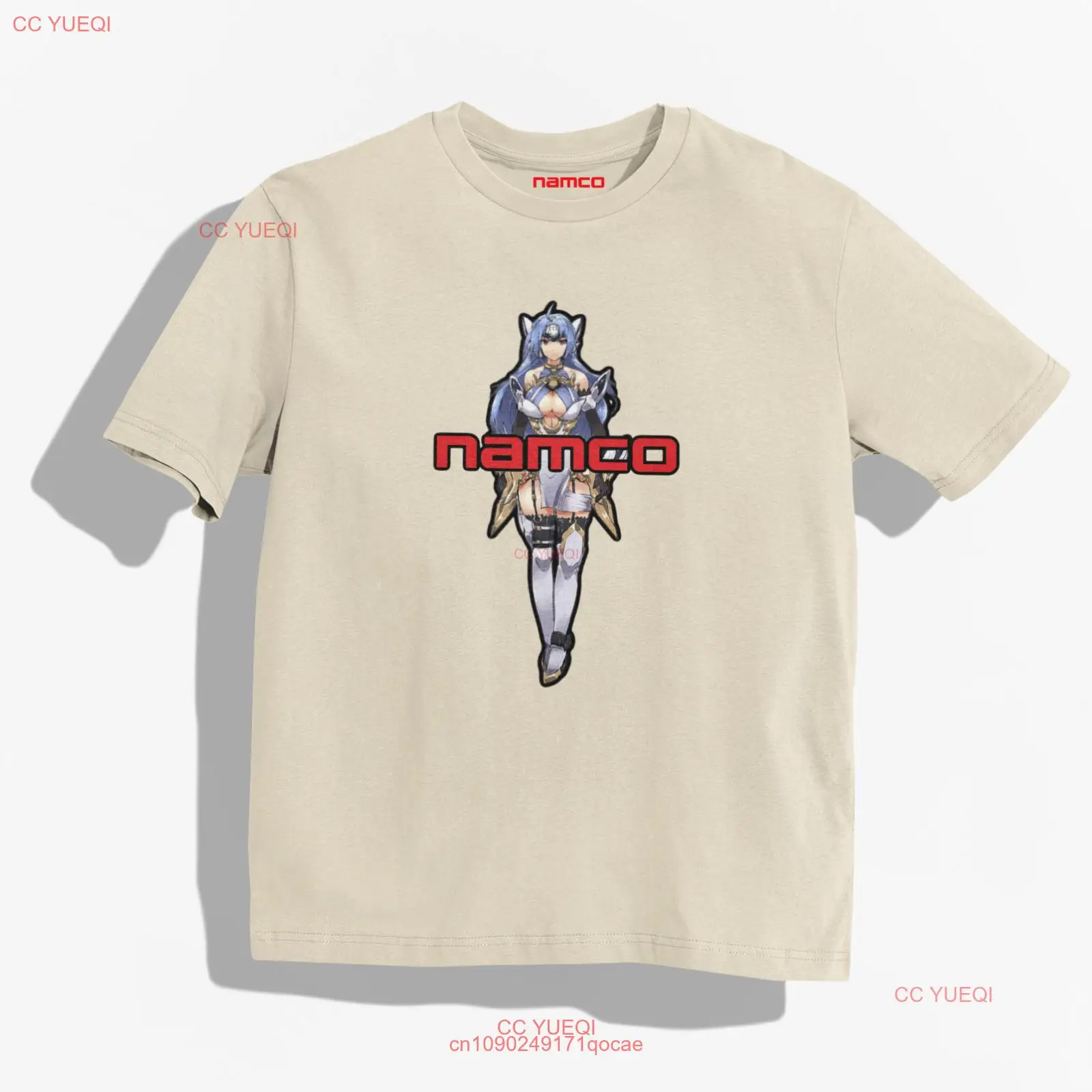 Классическая футболка XENOSAGA EP-1 с логотипом кремового цвета коротким рукавом в