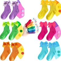 girls baby socks bowknot cotton socks baby princess socks infants knee length socks newborn fit 0 12t 1pairs2pcs