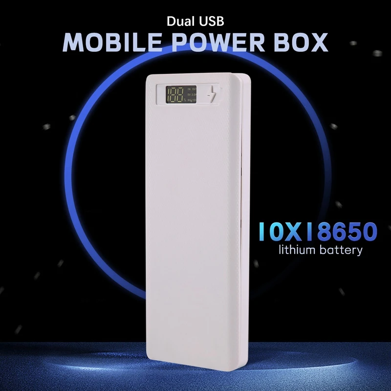 Сварочный чехол для хранения аккумуляторов 10X18650 с двойным USB внешним