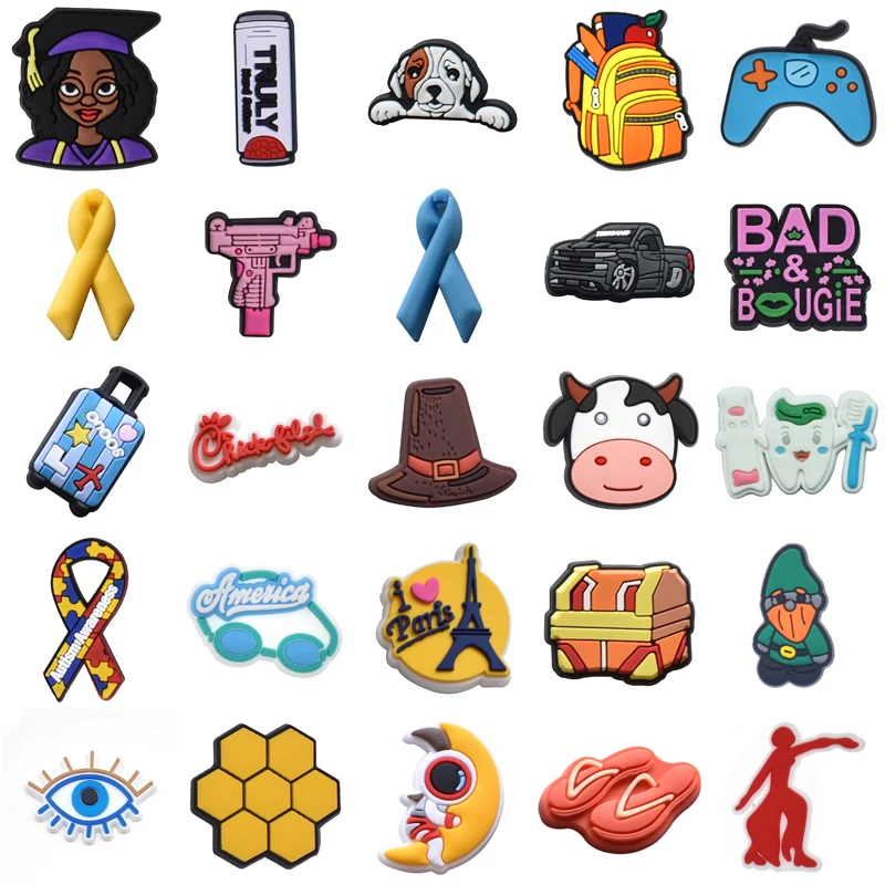 

Gifts Decorations for Crocs Shoes Accessories Girl Boy Men Shoe Charms Packs Women Charm Kids Para Pins Wholesale Bulk Set Jeans