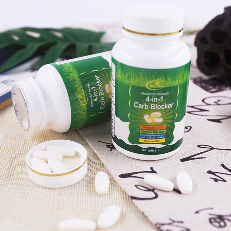 

2 bottles of 4in1 Carb blocker pill neutralizes carbohydrates enhances digestion supports metabolism improves skin health