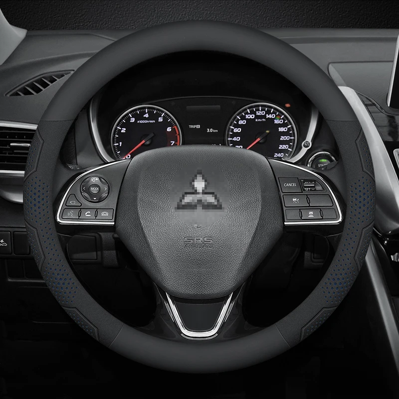 

Для Mitsubishi Outlander L200 Lancer EX Asx Pajero RALLIART Delica, замшевый чехол на руль автомобиля из углеродного волокна, автоаксессуары