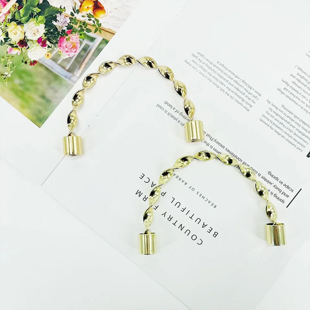 

Ручка спирального дизайна золотистого цвета для сумок, ремешков, аксессуаров ручной работы, 2 шт., 0261