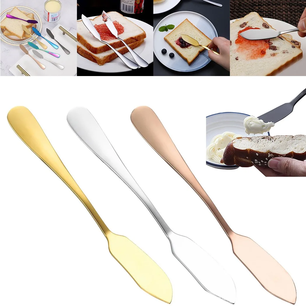 

1Pcs Stainless Steel Butter Knife Spreader Spread Cold Hard Butter Cheese Jams Dessert Sharp Tools For Toast Kitchen Accessories