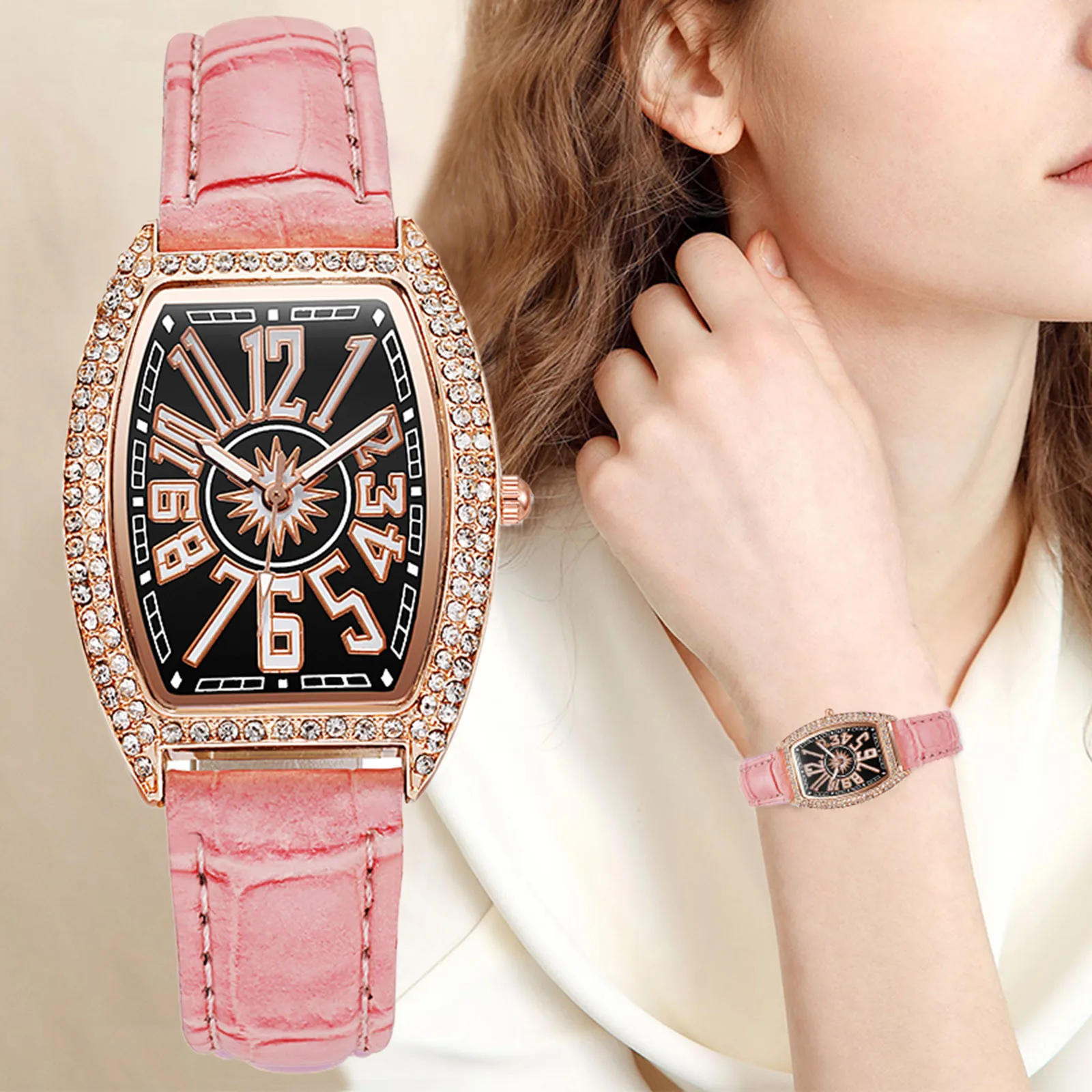

Minimalist Leather Women's Dial Fashion Watch Watch Quartz With Strap Sleek Women's Big And Tall Watches Large Wrist Men