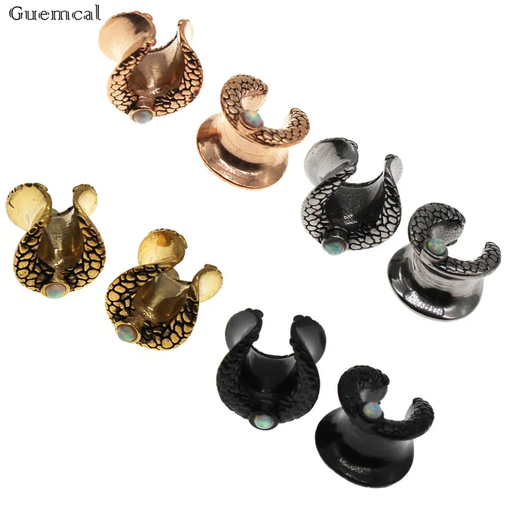 

Guemcal Stainless Steel OpalEar Gauges Plugs Piercing Body Jewelry Earring Ear Expanders 2PCS 8-25mm