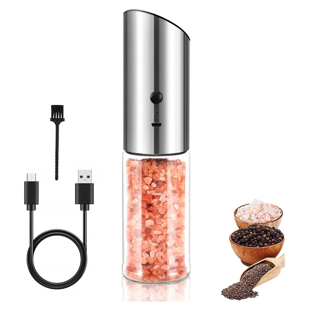 

Automatic Gravity Pepper Grinder Rechargeable Electric Salt and Pepper Grinder Adjustable Coarseness Spice Grinder for Kitchen