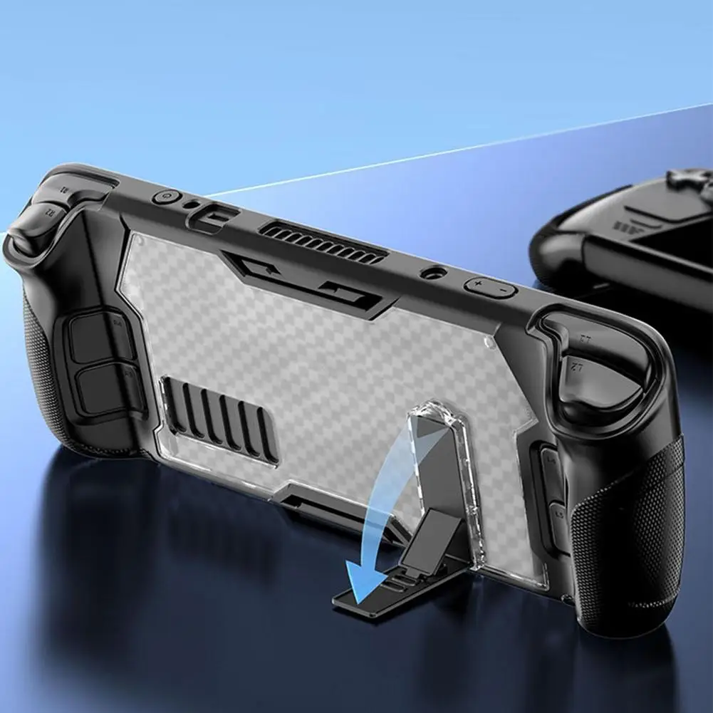 

Protective Case For Steam Deck Host Hard Shell With Bracket Anti-drop Handheld Cover for Steamdeck Game Console Accessories