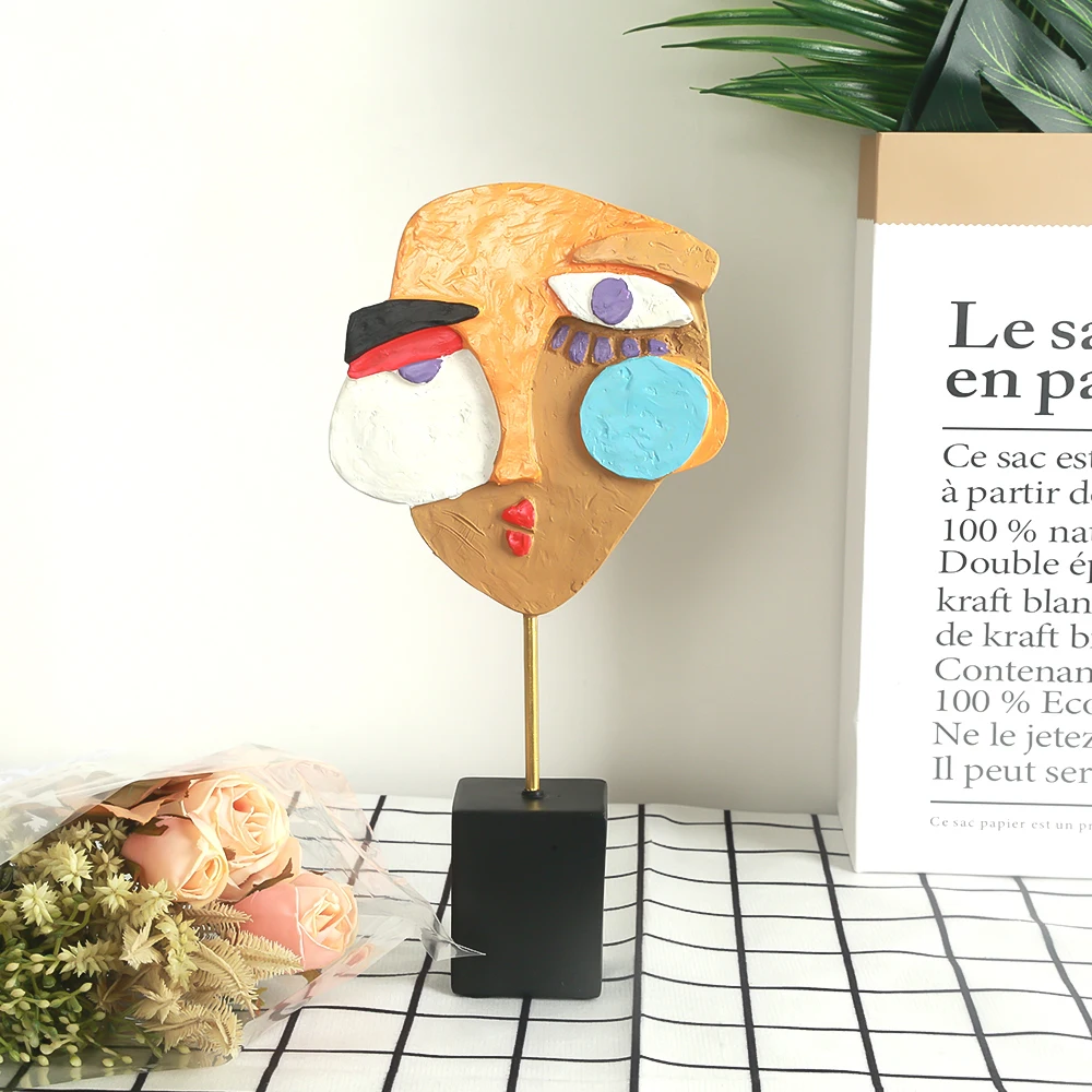 

Домашний декор, эстетическое абстрактное искусство человеческого лица, скульптура из смолы, настольные украшения в скандинавском стиле, ук...