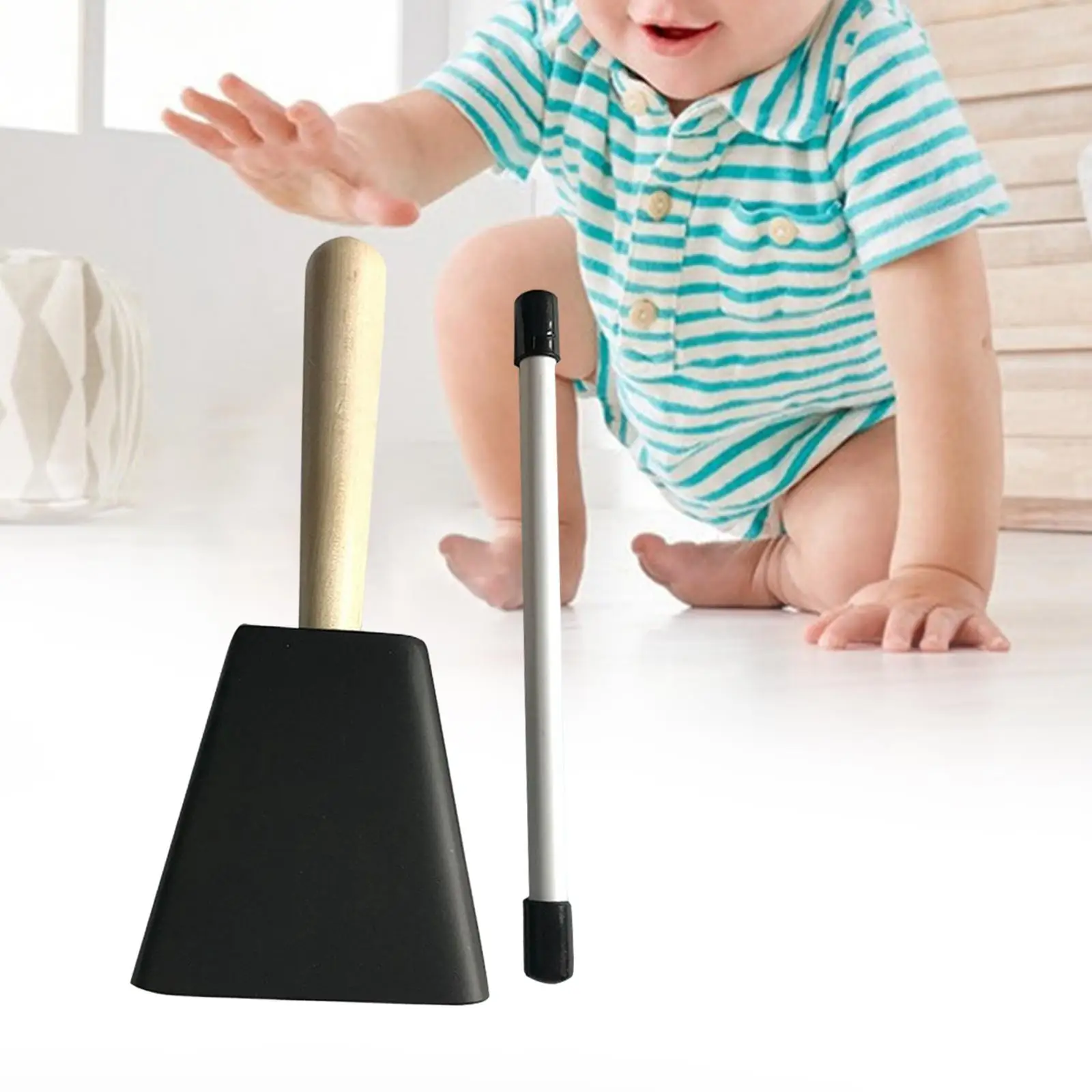 

Cowbell музыкальные игрушки с барабанной палочкой, звуковой колокольчик, музыкальный инструмент Cowbell, перкуссионный инструмент