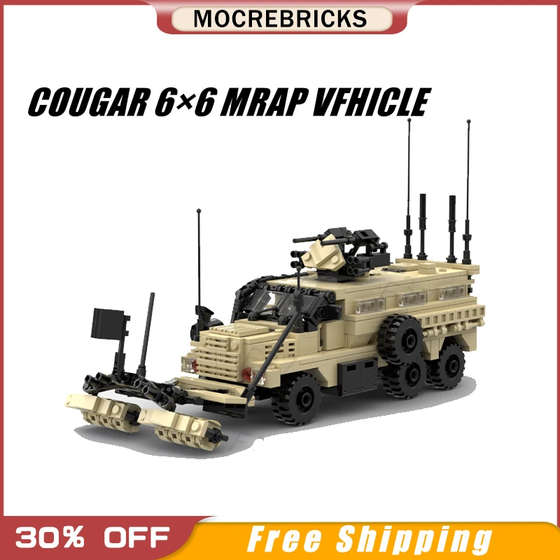 

MOC Military Series Specia Force Cougar Lightning Protection Vehicle Model Set Building Blocks Children's Toys Christmas Gifts