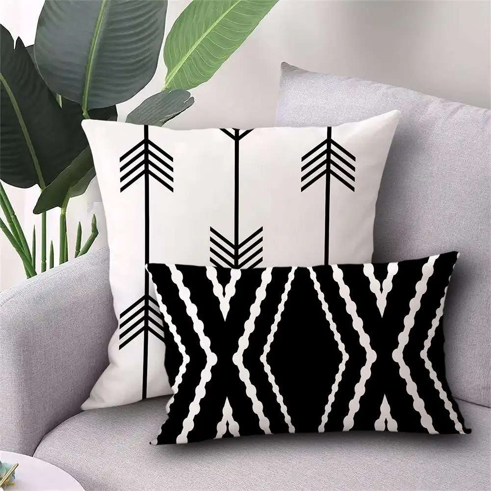 

NEW Outdoor Decorative Pillows Case Double-sided Geometric Pattern Oilproof Throw Pillow Covers (45 X 45cm)