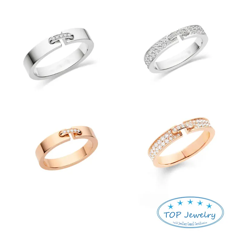 

Luxury Brand Jewelry 925 Sterling Silver Rose Gold LIENS ÉVIDENC Couple's rings High Quality Classics wedding ring