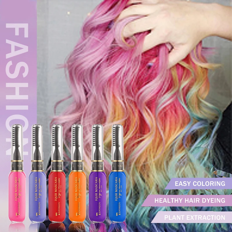 S Disposable Professional Hair Dye Cream Dark Blue Wine Red Waterproof Colorful Mascara Non-toxic Diy Hair Color Dye Tool