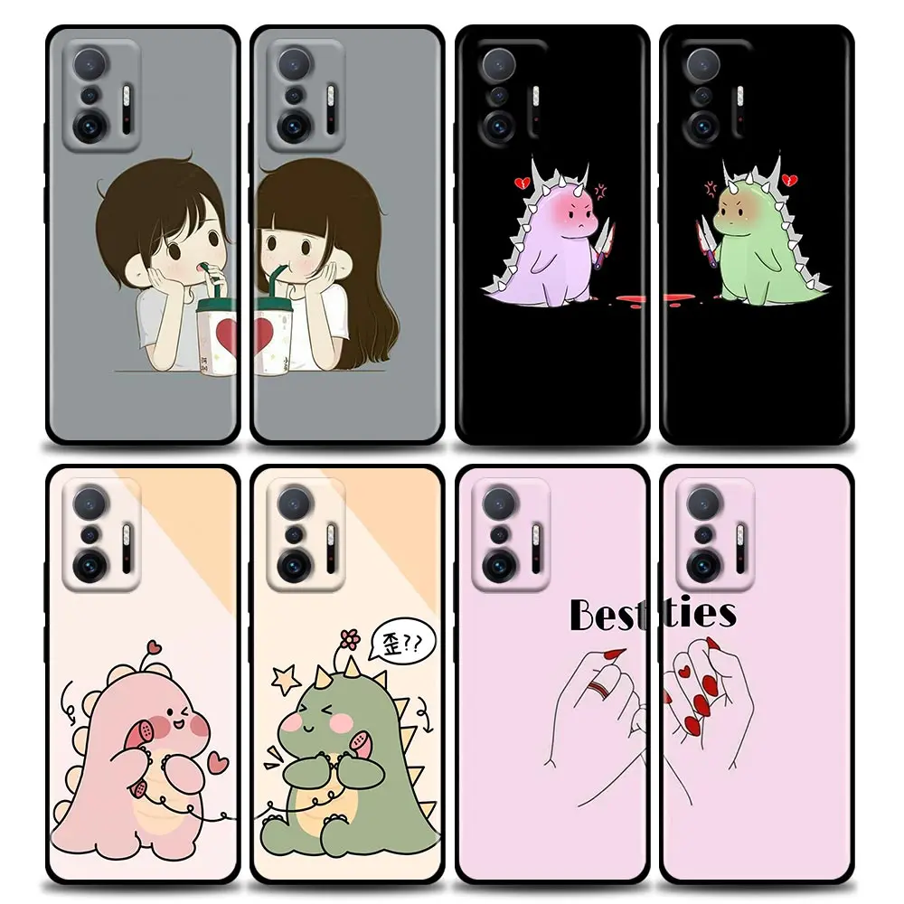 

Cute Couple Cartoon Phone Case for Xiaomi Mi 12 12X 11T X4 NFC M3 F3 GT M4 Pro Lite NE 5G Poco M3 M4 X4 TPU Case
