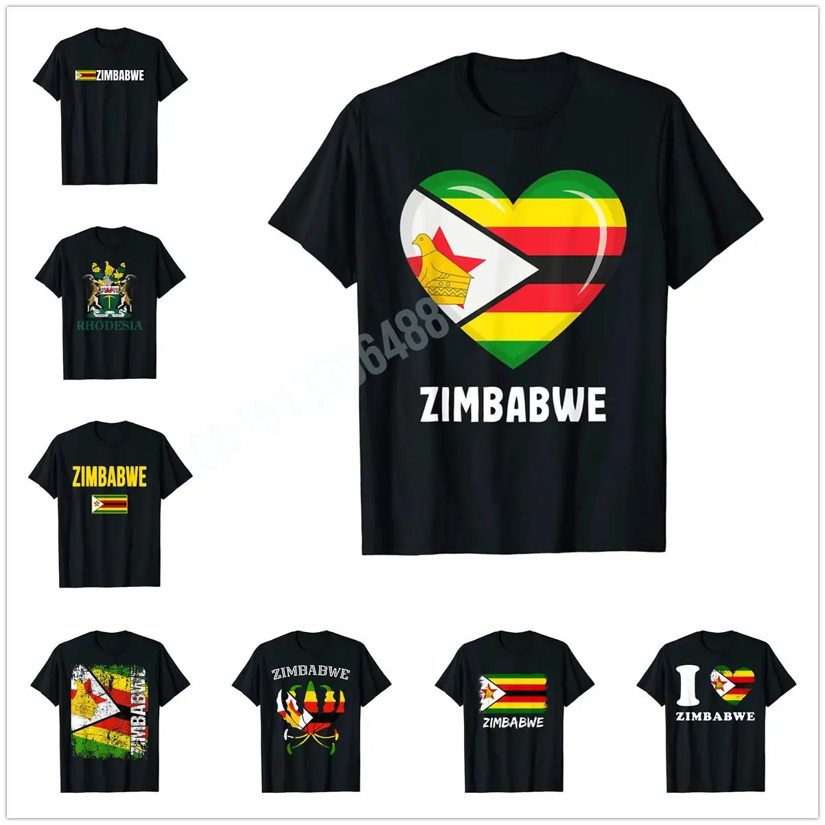 Фото Больше дизайна I Love Zimbabwe Heart Flag Зимбабвеская футболка для мужчин и женщин футболка топы хлопковые футболки №1