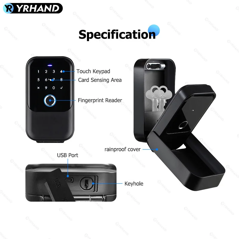 Фото TTlock Smartkey Lock Box Беспроводной электронный сейф для ключей с цифровым кодом, управляемый через приложение Bluetooth Smartlock для домашнего ключа №5