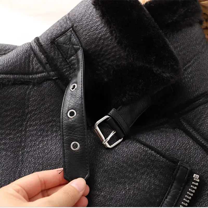 Winter Coats New Slim Sashes PU Faux Leather Jacket Women Solid Zipper Casual Thick Warm Wool Lamb Outwear Female Clothing Tops enlarge