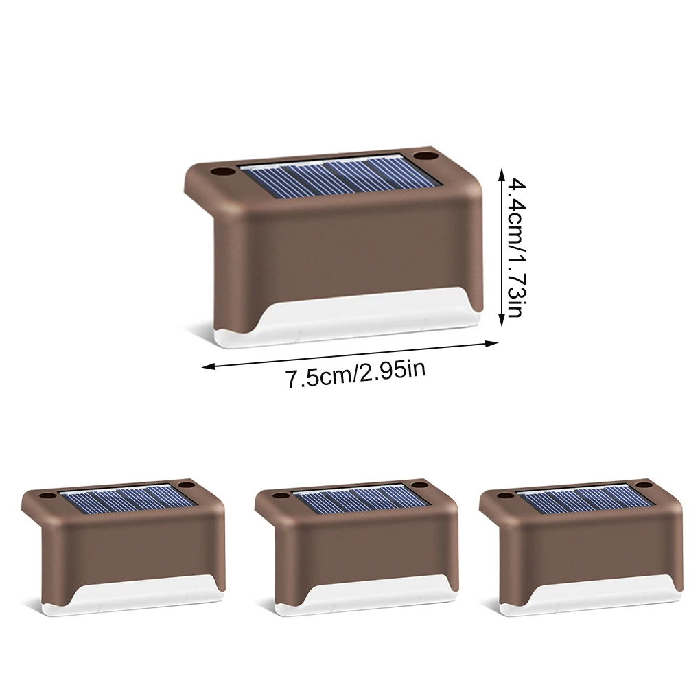 

Набор из 4 светильников на солнечных батареях для лестниц IP55, водонепроницаемые наружные светильники на забор, светильники из пластика с яр...