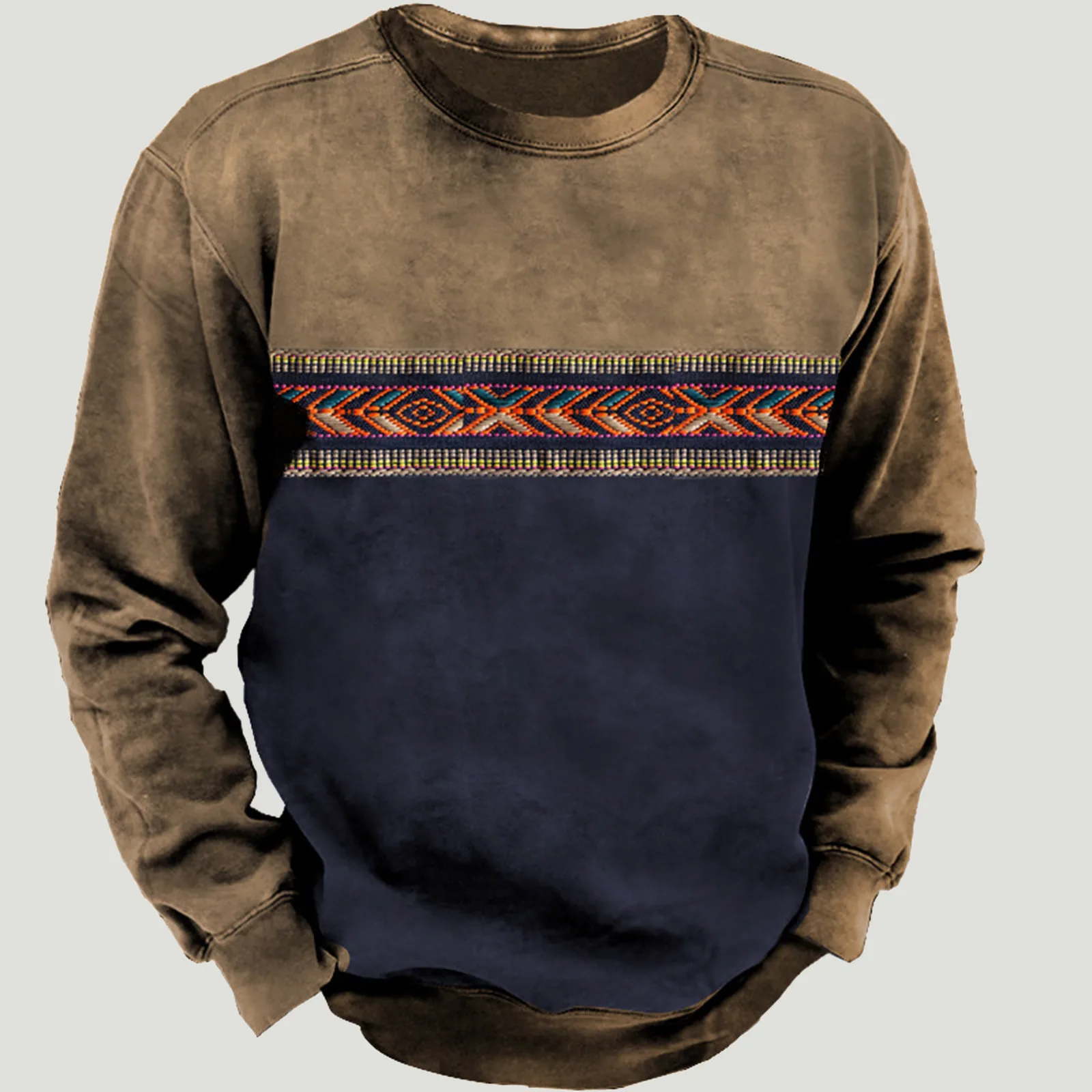

Vintage Men's O-neck Winter Clothing Loose Casual American Western Cowboy Costume Man's Sweatshirt Streetwear Oversized Hoodie