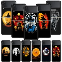 dragon ball black art funda phone case for samsung galaxy z flip 3 5g luxury zflip3 black pc hard shockproof back cover coque ca