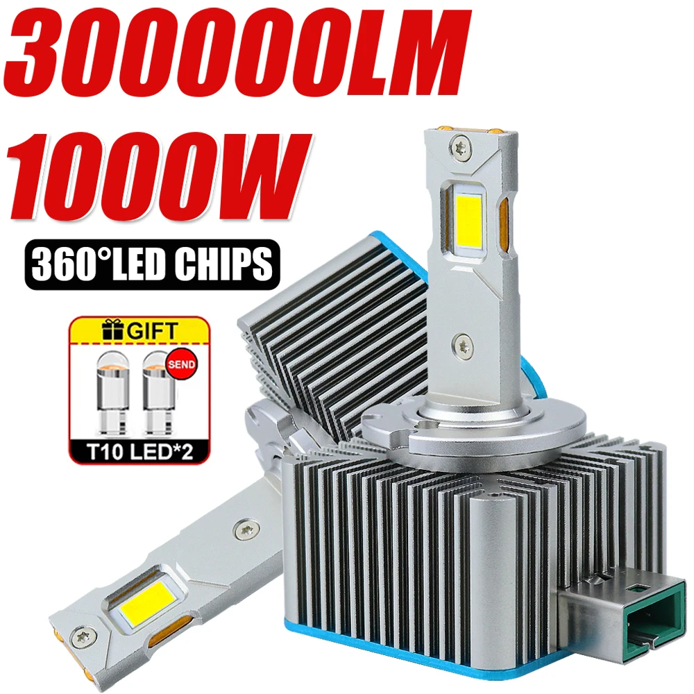

D3S Светодиодные фары HID D1S D2S D4S D8S D1R D2R D3R Turbo Светодиодная лампа 600000 Двусторонний чип LM CSP 6000K 800 Вт Plug & Play