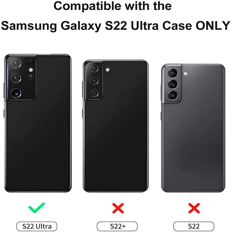 2 in 1 Detachable Wallet Back Cover for Samsung Galaxy S22 Ultra 5G 2022, PU  Protective Case with Card Holder Magnetic Pocket S