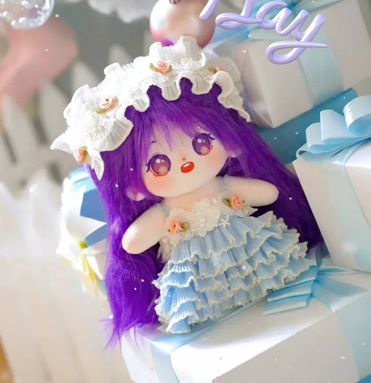 Длинные пурпурные волосы 20 см плюшевая кукла набивная супер звезда хлопковые