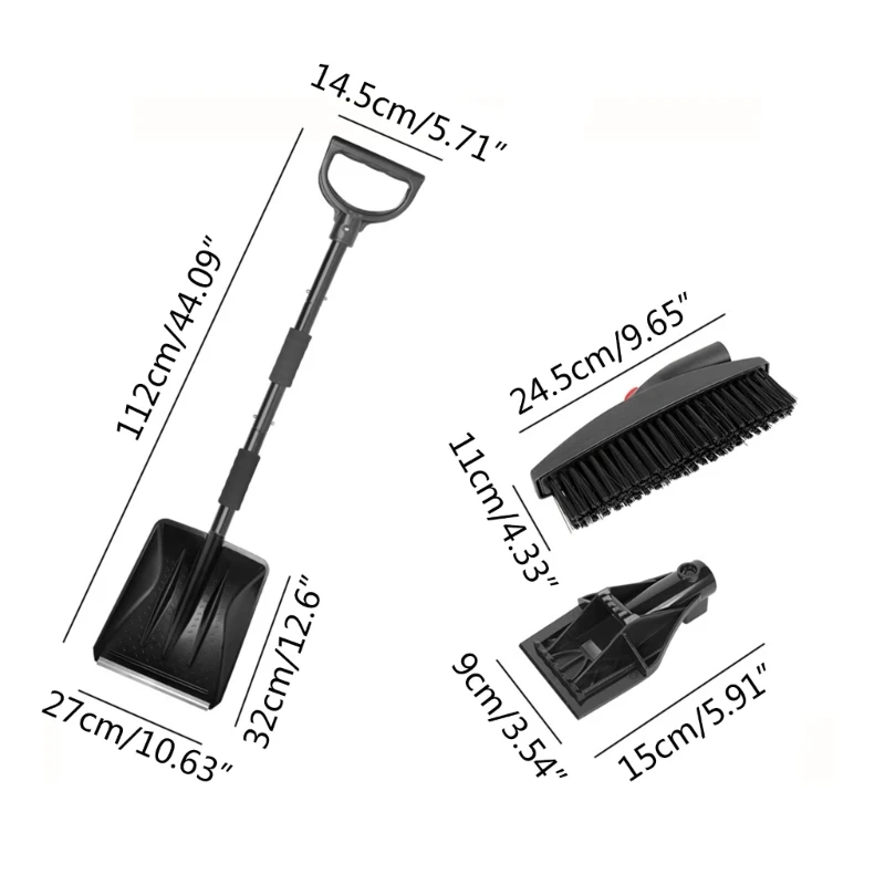 

U90C 3-in-1 Ice Scraper & Snow Brush Snow Shovel- No Scratch with Soft Bristle for Frost Remover Windshield Window Cleaning