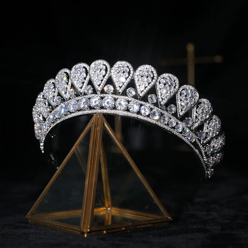 

Luxury CZ Wedding Tiara Crown Vintage Crystal Diadem Pageant Party Hairband for Women Bridal Hair Accessories Jewelry