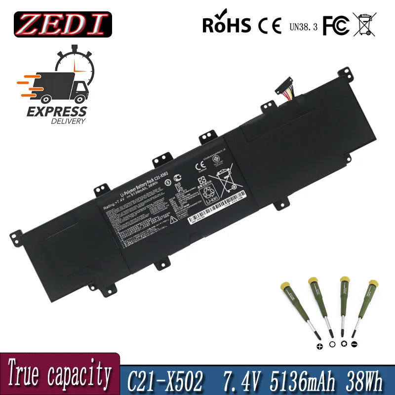 JC новый аккумулятор для ноутбука C21-X502 ASUS VivoBook X502 X502C X502CA S500 S500C S500CA PU500C PU500CA C31-X502