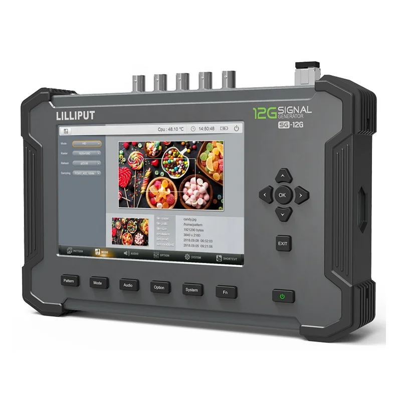 SG-12G Metal Frame 7 IPS Screen 12G-SDI Audio Monitor and Signal Generator with 12G-SDI and SFP Out Built in Battery