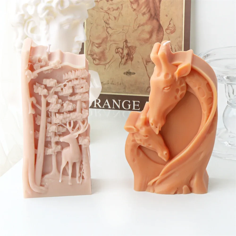 2D силиконовая форма в виде головы лошади свечи статуя войны оленя гипсовая