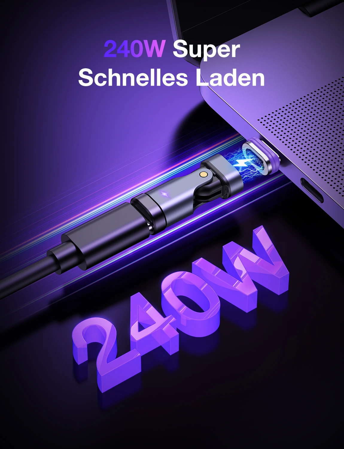 AUFU 16-контактный USB-адаптер C к Type Магнитный OTG-адаптер PD 240 Вт для быстрой зарядки