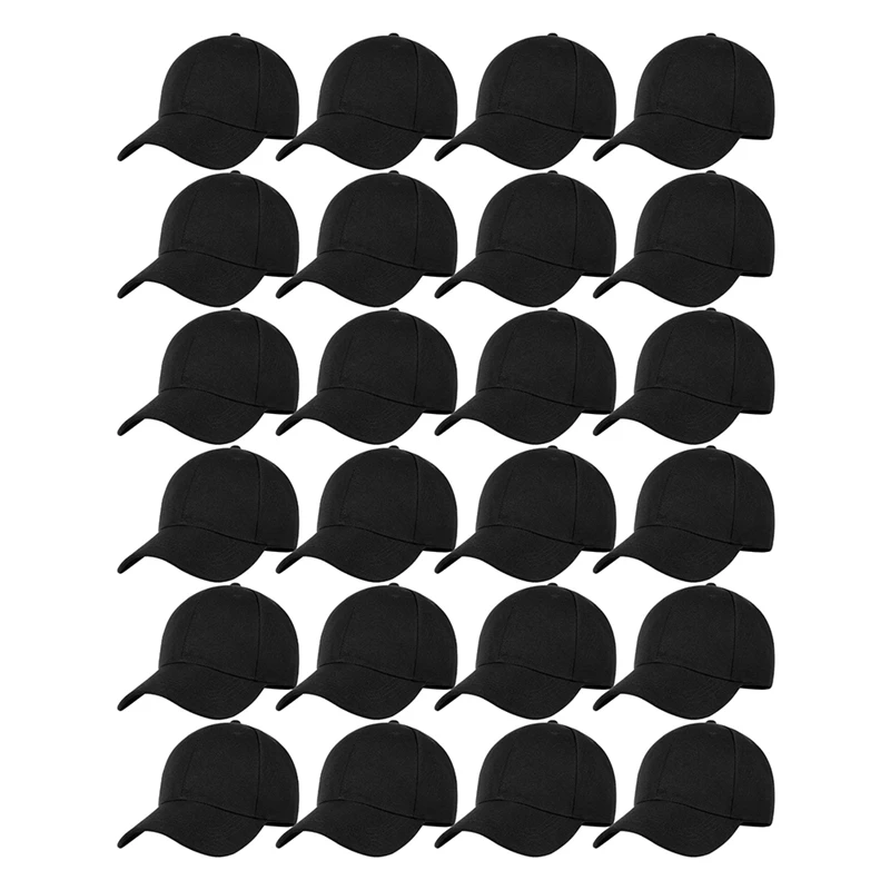 

24 Pieces Blank Baseball Cap Adjustable Back Strap Plain Blank Camouflage Hat Unisex Baseball Cap
