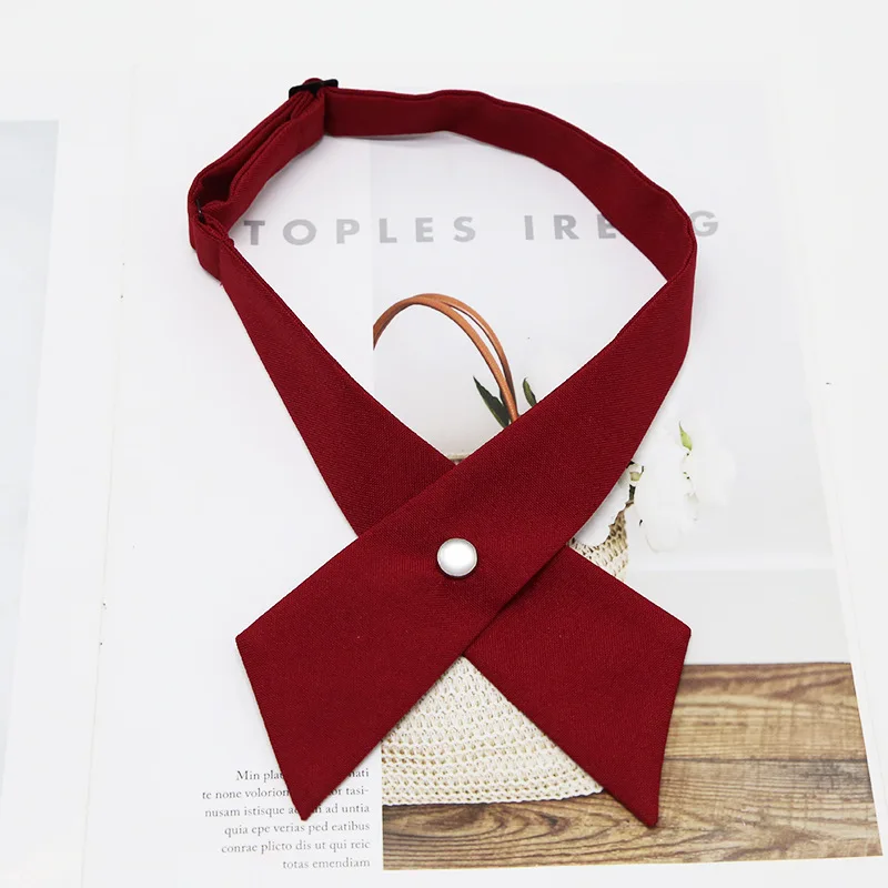

Cross Jk Bow Ties Solid Color Japanese and Korean Casual Men Women's Professional Uniform Tie Collar Adjustable Girls Bowties