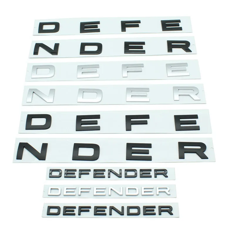 

Car Trunk Badge Front Hood 3D ABS DEFENDER Letter Styling Decal Bonnet Emblem Stickers For Land Rover Defender Auto Accessories