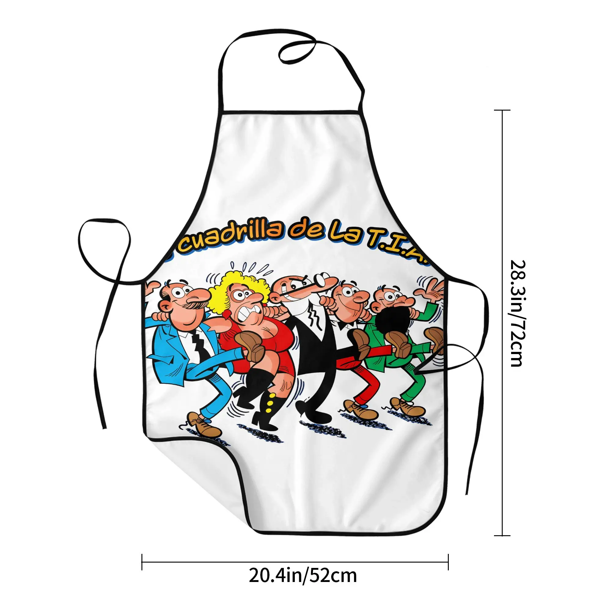 Фото Фартук Mort & Phil Mortadelo y Filemón для взрослых, модный кухонный фартук без карманов для дома и ресторана №5