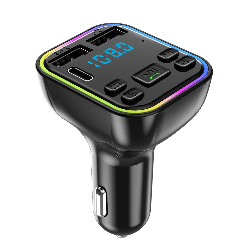 

Dual USB Smart Fast Charger TF U Disk Bluetooth-compatible 5.0 FM Transmitter Car MP3 Player Wireless Handsfree Audio Receiver