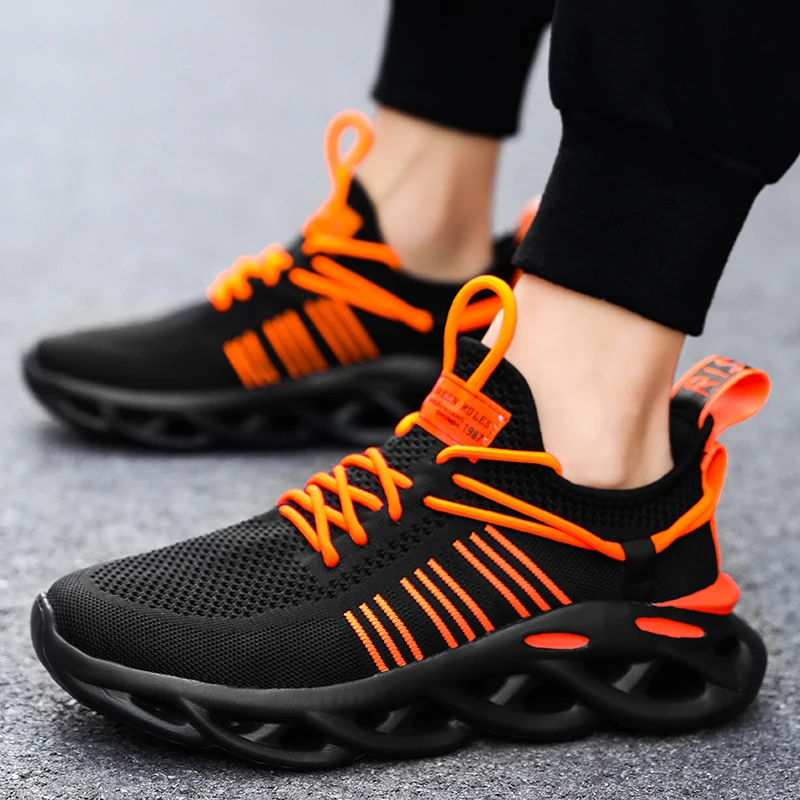 Women and Men Lightweight Fashion Sneakers  Athletic Knit Running Shoes Couple Tennis Gym Shoes Zapatos De Mujer