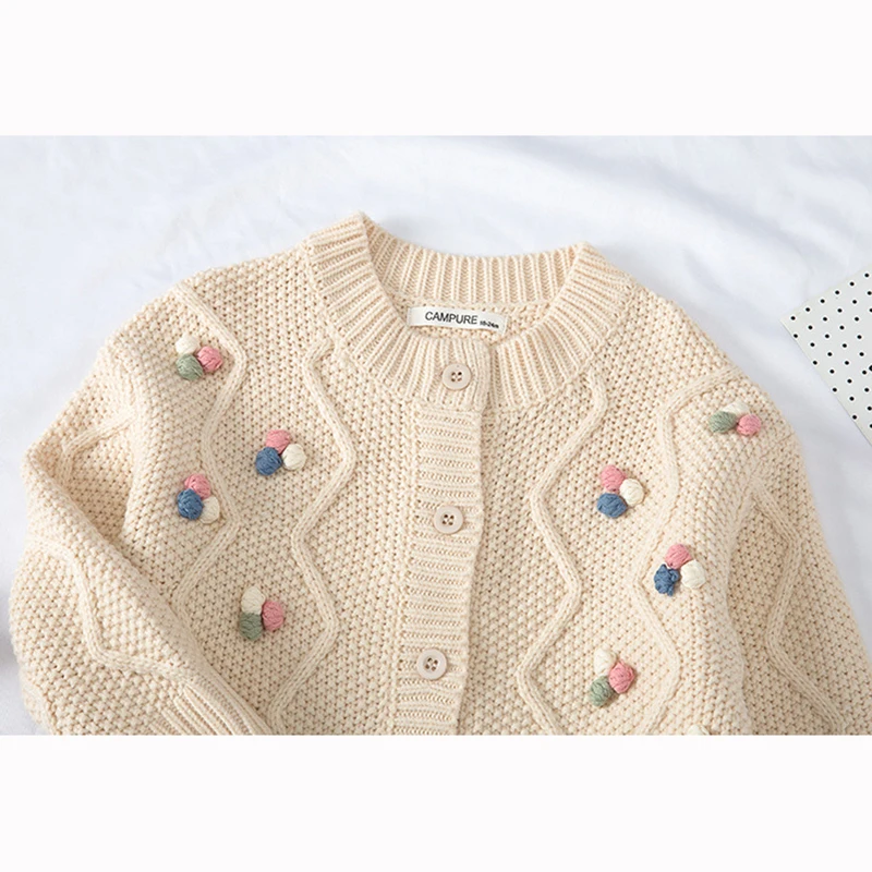 Осеннее пальто для маленьких мальчиков и девочек Детский свитер вязаные