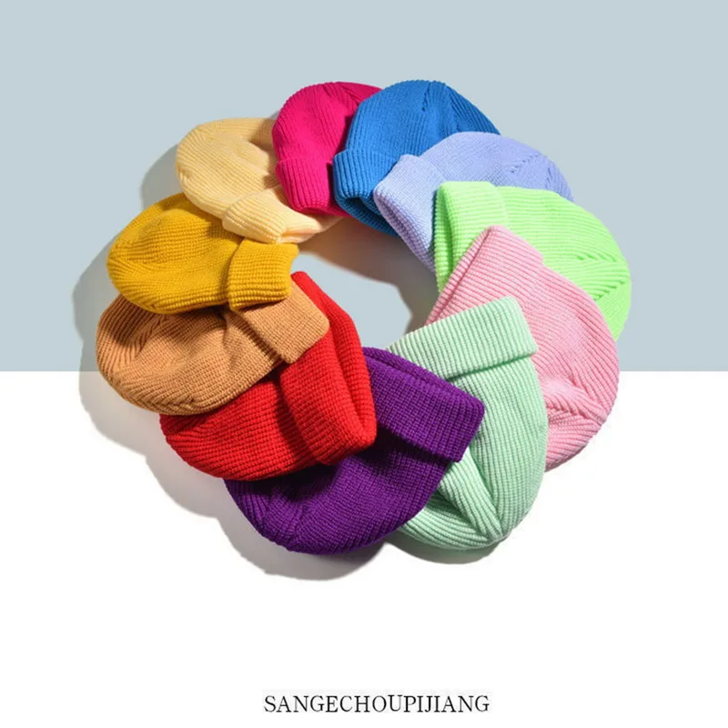 2022 Winter Warm Beanies Casual Short Thread Hip Hop Hat Adult Men Female Wool Knitted Skull Cap Elastic Unisex Brimless Cap 5 2022 Winter Warm Beanies Casual Short Thread Hip Hop Hat Adult Men Female Wool Knitted Skull Cap Elastic Unisex Brimless Cap 5