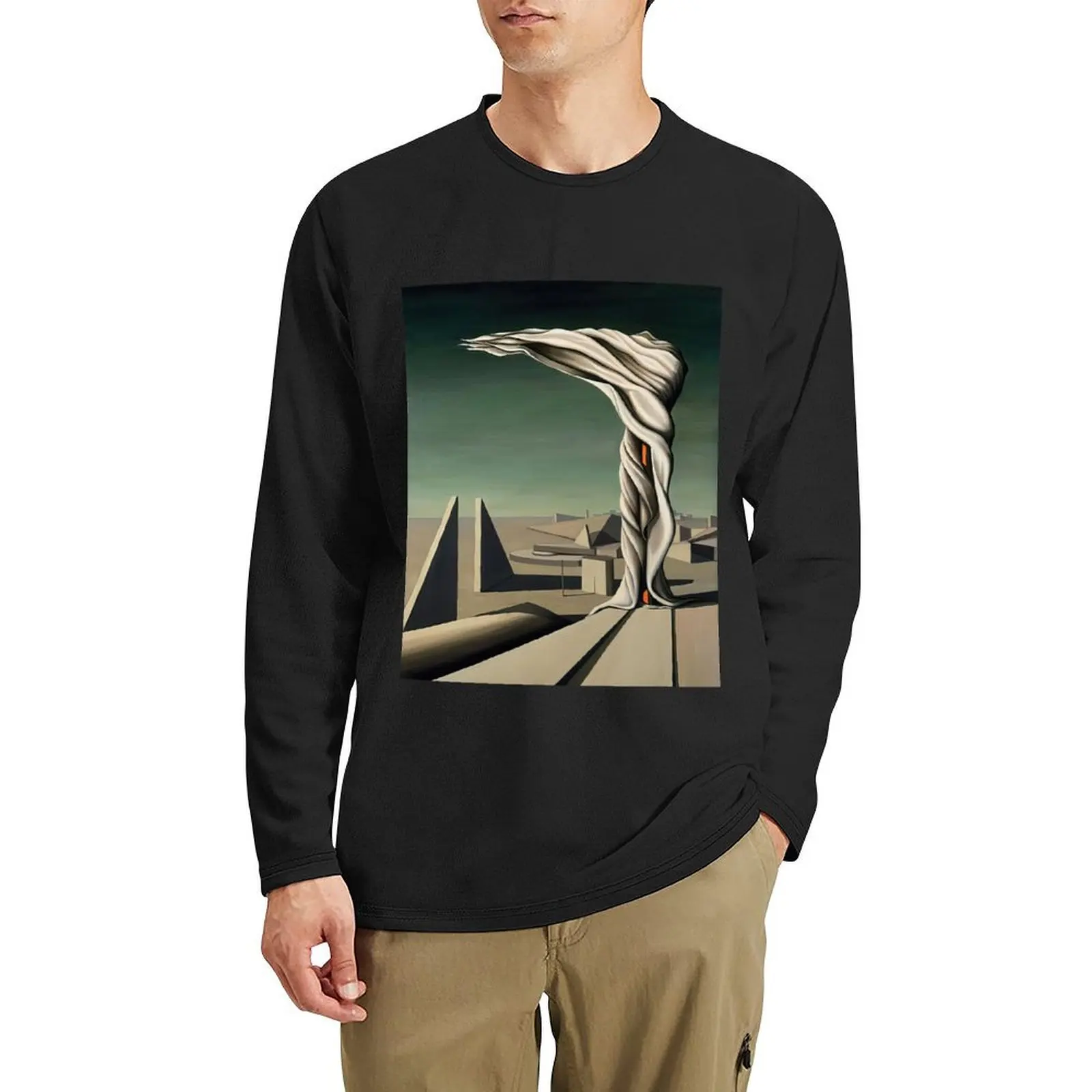 i-saw-three-cities-1944 - Kay Sage Long T-Shirt толстовка футболка с графикой черная облегающие