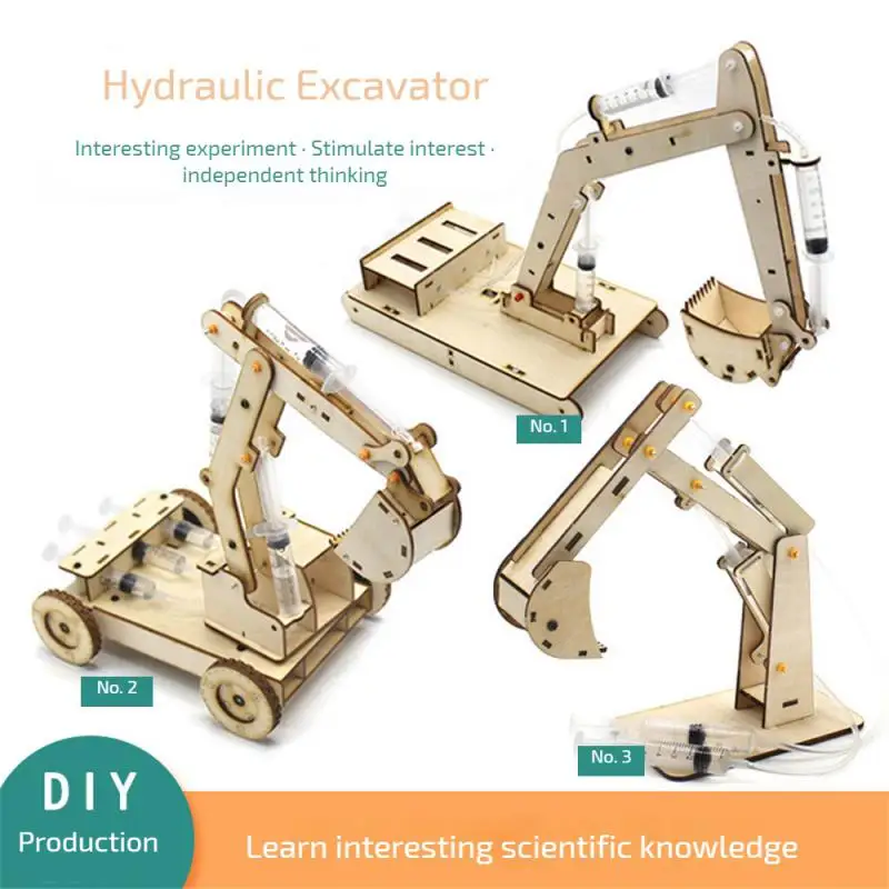

Головоломка для игры мозга, принцип гидравлического пресса, модель экскаватора «сделай сам», модель гидравлического экскаватора, игрушка «сделай сам» из дерева