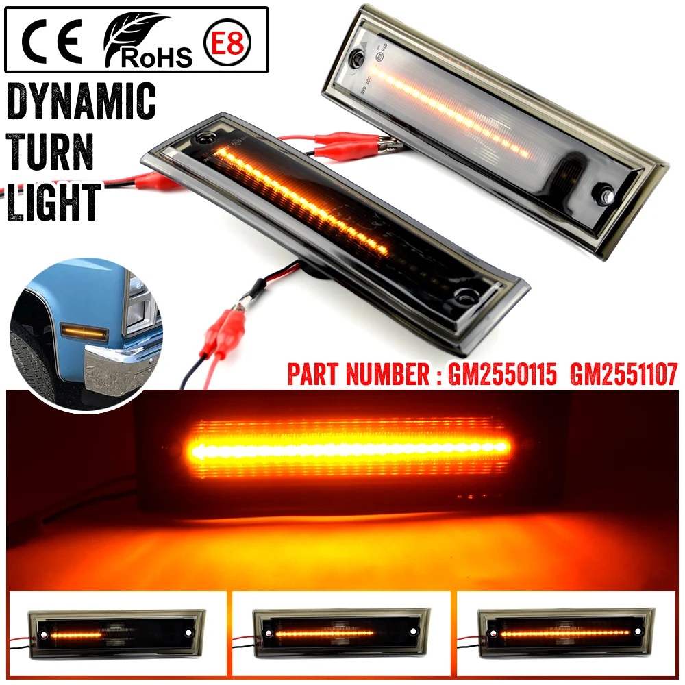 

2PCS Dynamic LED Side Marker Light Turn Signal Lamp For Chevrolet C/K 1500 2500 3500,Tahoe,Suburban,Silverado, For GMC Suburban