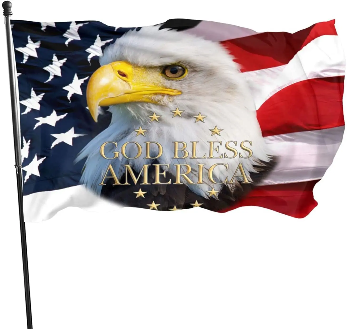 

Outdoor Flags God Bless America The USA Bald Eagle Decorative Flag Vivid Color & Fade Resistant Bald Eagle Polyester Flags