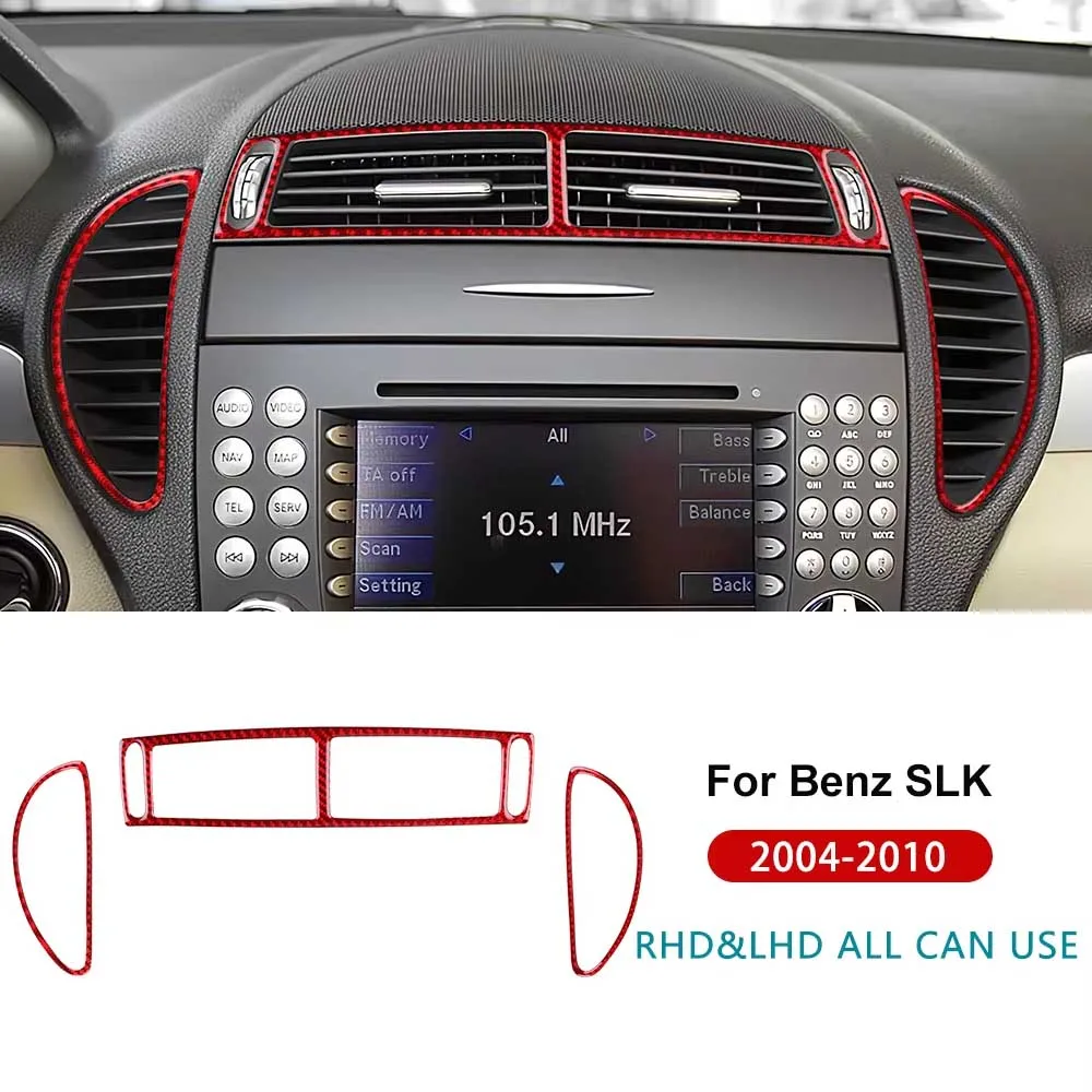 

Для Mercedes Benz SLK R171 2004 2005 2006 2007 2008 2009 2010 аксессуары для центрального воздуховыпускного отверстия из настоящего мягкого углеродного волокна, наклейка